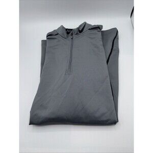 Nike Pro Pullover Men Medium Gray 1/4 Zip Dri-Fit L/S Active Golf Walk Preowned